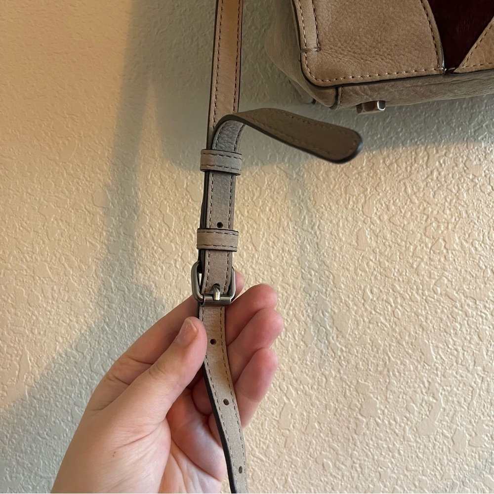 REBECCA MINKOFF Leather Calf Hair Graphit Multi Regan Satchel Removable Strap - Picture 7 of 15